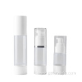 30ml White Airless Pump Bottle With Clear Cap